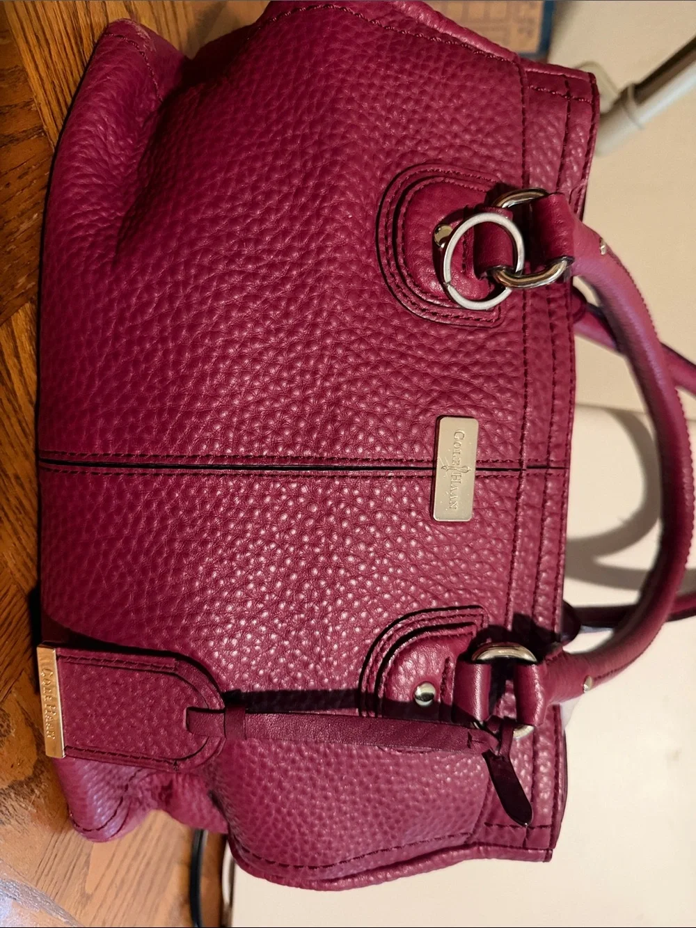 Cole Haan Pebbled Leather Shoulder Bag - Fuchsia